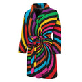 Rainbow Psychedelic Swirl Print Men's Bathrobe