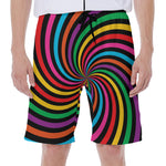 Rainbow Psychedelic Swirl Print Men's Beach Shorts