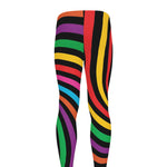 Rainbow Psychedelic Swirl Print Men's leggings