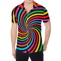 Rainbow Psychedelic Swirl Print Men's Shirt