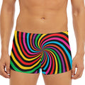 Rainbow Psychedelic Swirl Print Men's Short Boxer Briefs