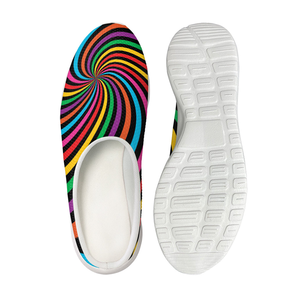 Rainbow Psychedelic Swirl Print Mesh Casual Shoes