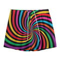 Rainbow Psychedelic Swirl Print Mesh Shorts