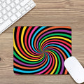 Rainbow Psychedelic Swirl Print Mouse Pad