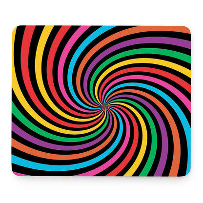 Rainbow Psychedelic Swirl Print Mouse Pad