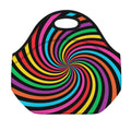 Rainbow Psychedelic Swirl Print Neoprene Lunch Bag