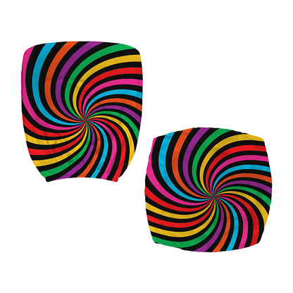 Rainbow Psychedelic Swirl Print Office Chair Cover