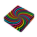 Rainbow Psychedelic Swirl Print Outdoor Seat Cushion Cover