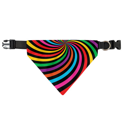 Rainbow Psychedelic Swirl Print Over The Collar Dog Bandana