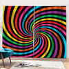 Rainbow Psychedelic Swirl Print Pencil Pleat Curtains