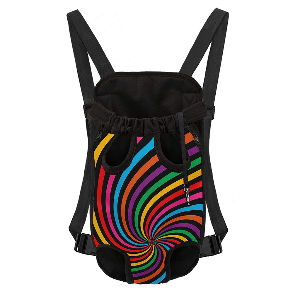 Rainbow Psychedelic Swirl Print Pet Carrier Backpack