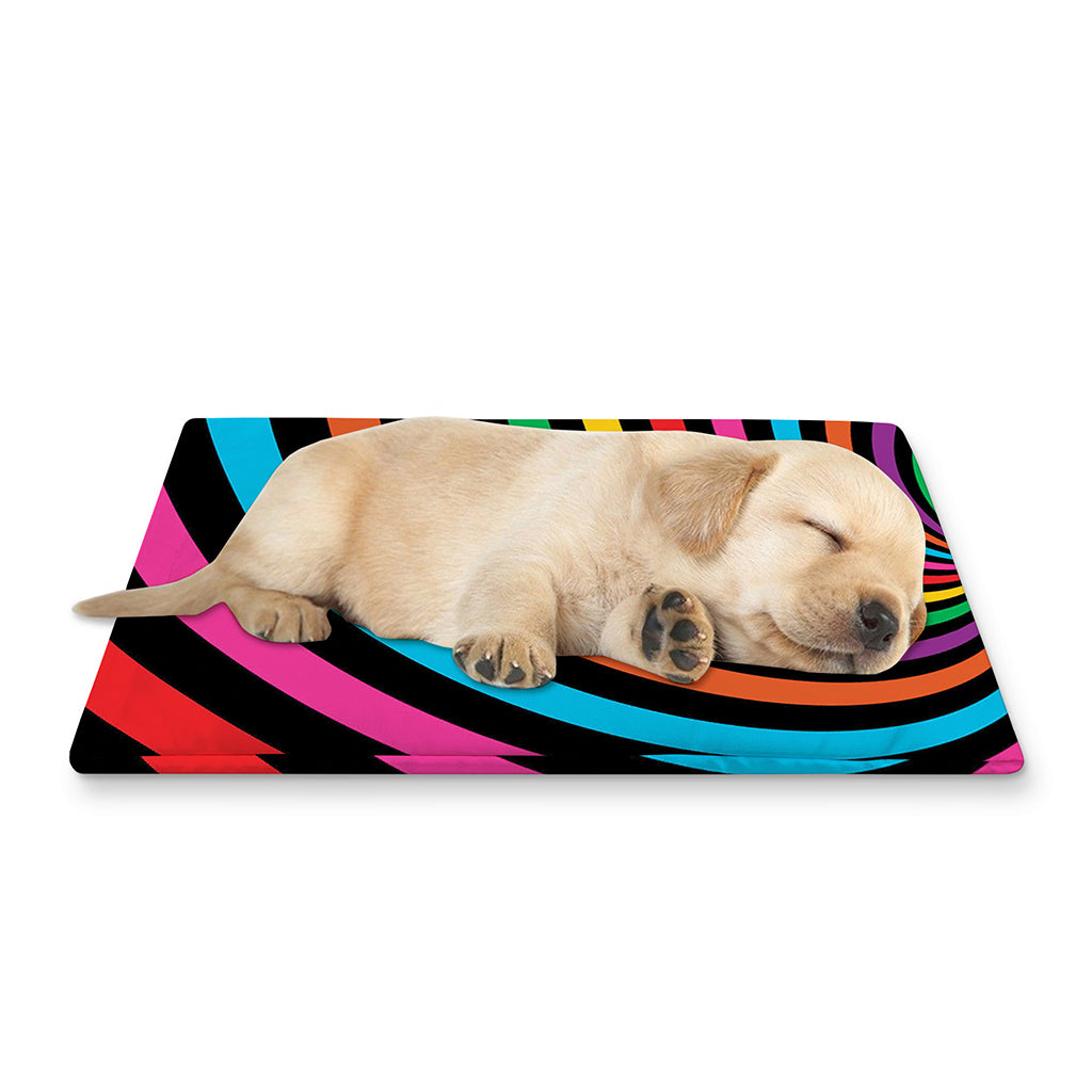 Rainbow Psychedelic Swirl Print Pet Cooling Mat Cover