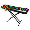 Rainbow Psychedelic Swirl Print Piano Keyboard Cover