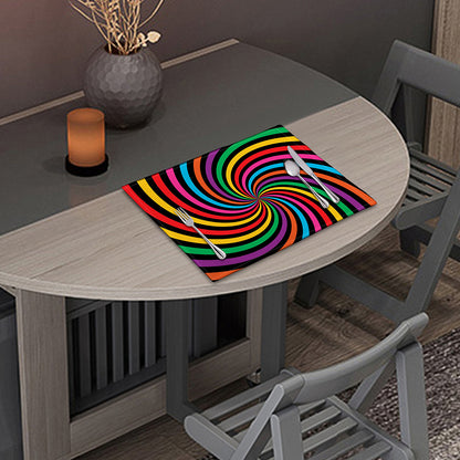 Rainbow Psychedelic Swirl Print Placemat