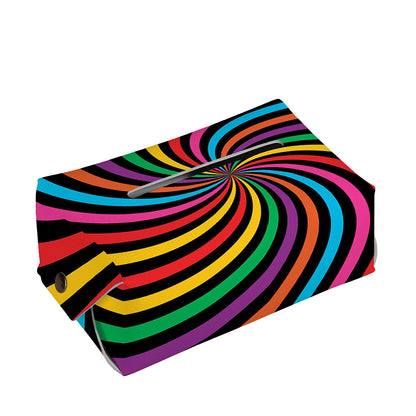 Rainbow Psychedelic Swirl Print Rectangle Tissue Box Cover