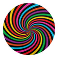 Rainbow Psychedelic Swirl Print Round Blanket