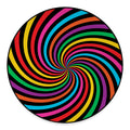 Rainbow Psychedelic Swirl Print Round Floor Mat