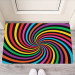 Rainbow Psychedelic Swirl Print Rubber Doormat
