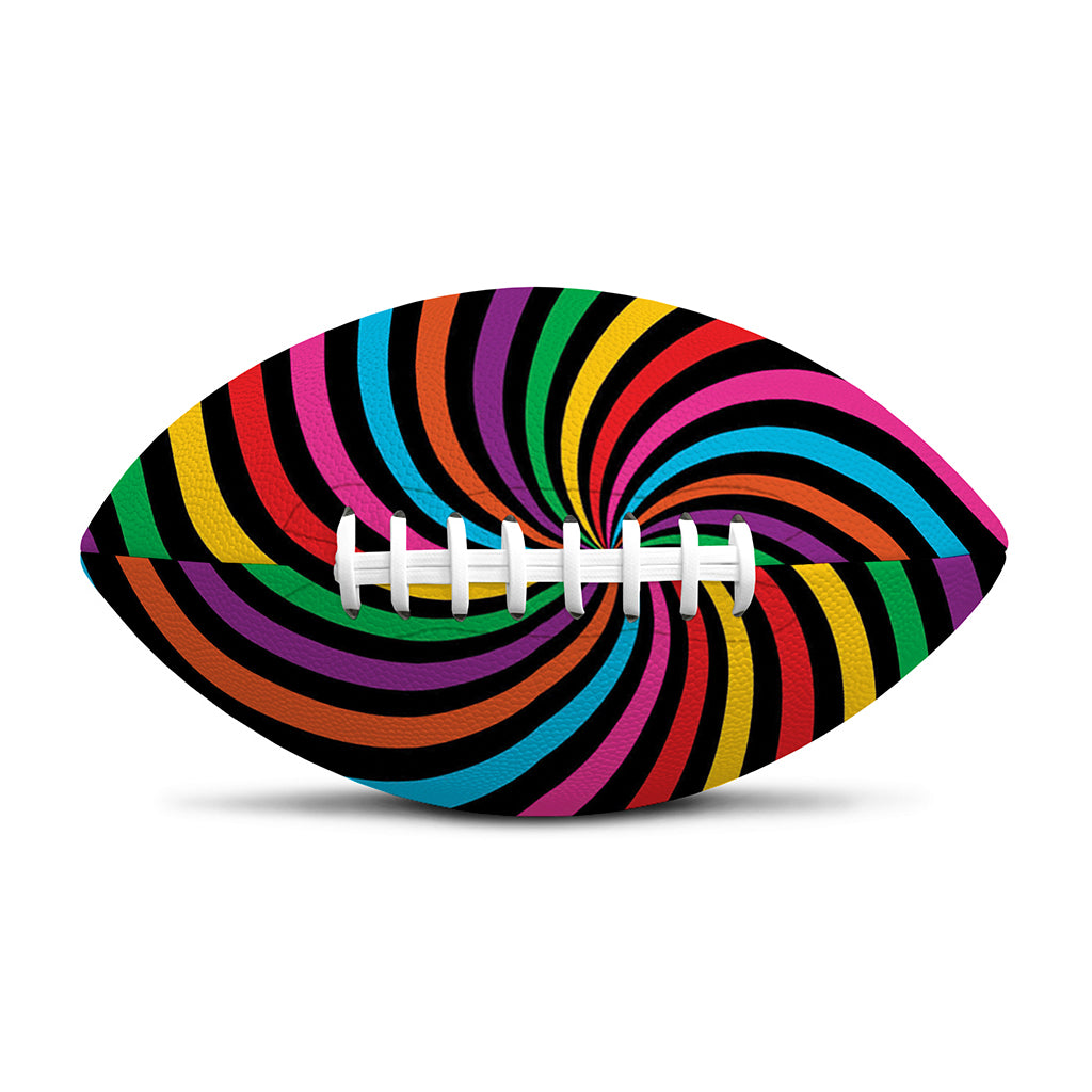 Rainbow Psychedelic Swirl Print Rugby Ball