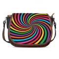Rainbow Psychedelic Swirl Print Saddle Bag