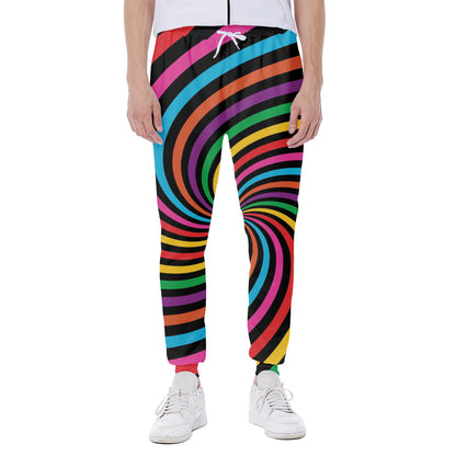 Rainbow Psychedelic Swirl Print Scuba Joggers