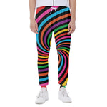 Rainbow Psychedelic Swirl Print Scuba Joggers