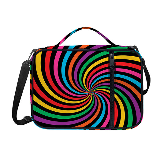 Rainbow Psychedelic Swirl Print Shoulder Strap Bible Bag