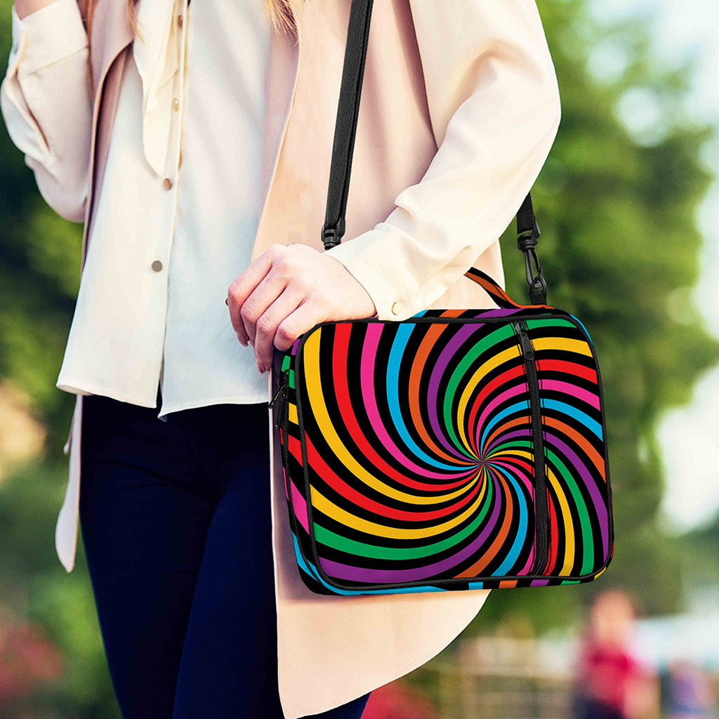 Rainbow Psychedelic Swirl Print Shoulder Strap Bible Bag