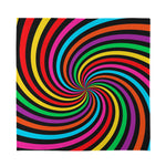 Rainbow Psychedelic Swirl Print Silk Bandana