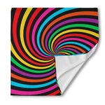 Rainbow Psychedelic Swirl Print Silk Bandana