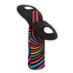 Rainbow Psychedelic Swirl Print Single Neoprene Wine Tote