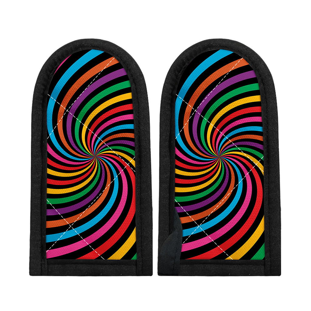 Rainbow Psychedelic Swirl Print Skillet Handle Cover