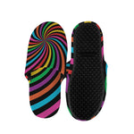 Rainbow Psychedelic Swirl Print Slippers