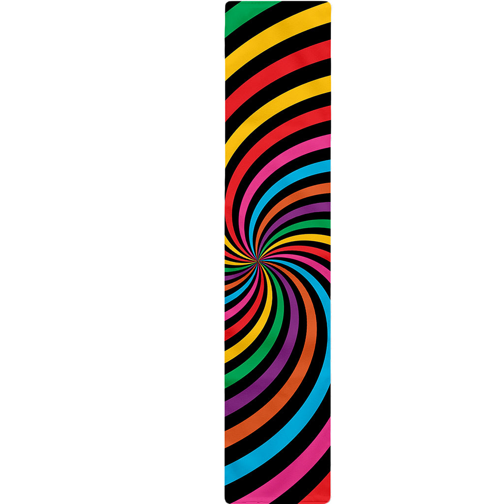 Rainbow Psychedelic Swirl Print Table Runner
