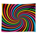 Rainbow Psychedelic Swirl Print Tapestry