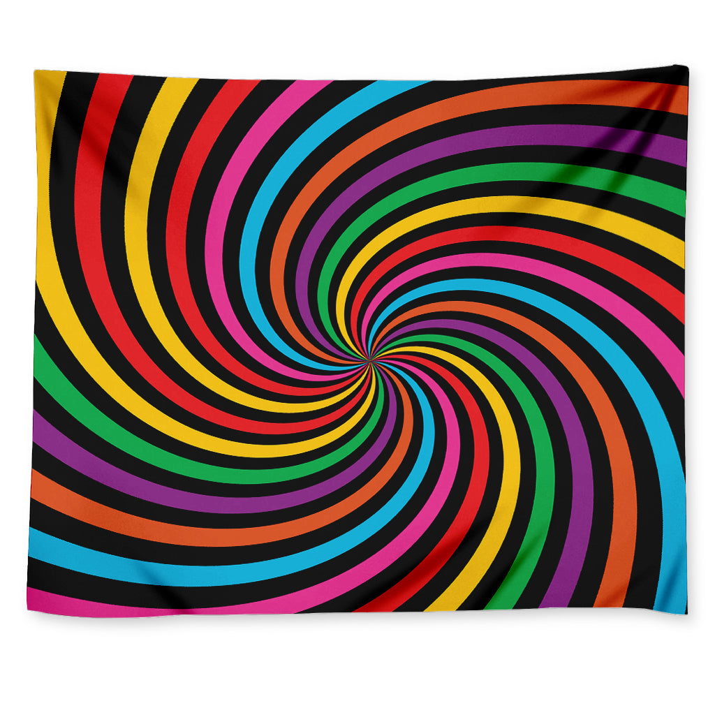 Rainbow Psychedelic Swirl Print Tapestry
