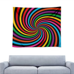 Rainbow Psychedelic Swirl Print Tapestry