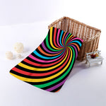 Rainbow Psychedelic Swirl Print Towel