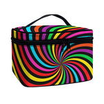 Rainbow Psychedelic Swirl Print Travel Makeup Bag