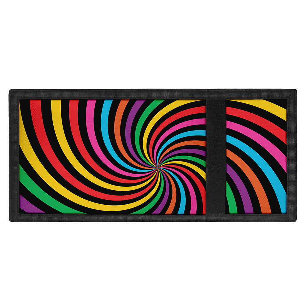 Rainbow Psychedelic Swirl Print Trifold Wallet