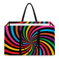 Rainbow Psychedelic Swirl Print Utility Tote Bag