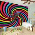Rainbow Psychedelic Swirl Print Wall Sticker