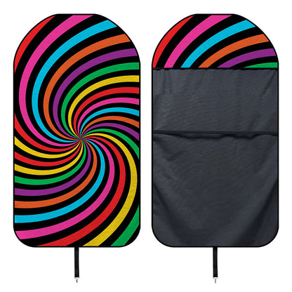 Rainbow Psychedelic Swirl Print Waterproof Car Seat Cover