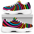 Rainbow Psychedelic Swirl Print White Chunky Shoes