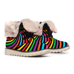Rainbow Psychedelic Swirl Print Winter Boots