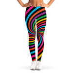 Rainbow Psychedelic Swirl Print Women's Leggings