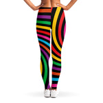 Rainbow Psychedelic Swirl Print Women's Leggings