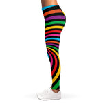 Rainbow Psychedelic Swirl Print Women's Leggings