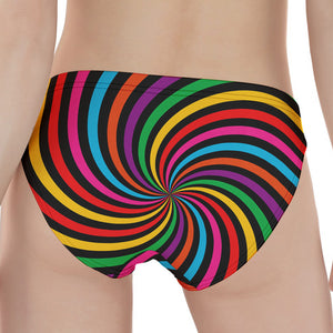 Rainbow Psychedelic Swirl Print Women's Panties