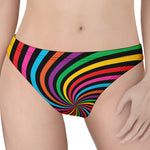 Rainbow Psychedelic Swirl Print Women's Thong